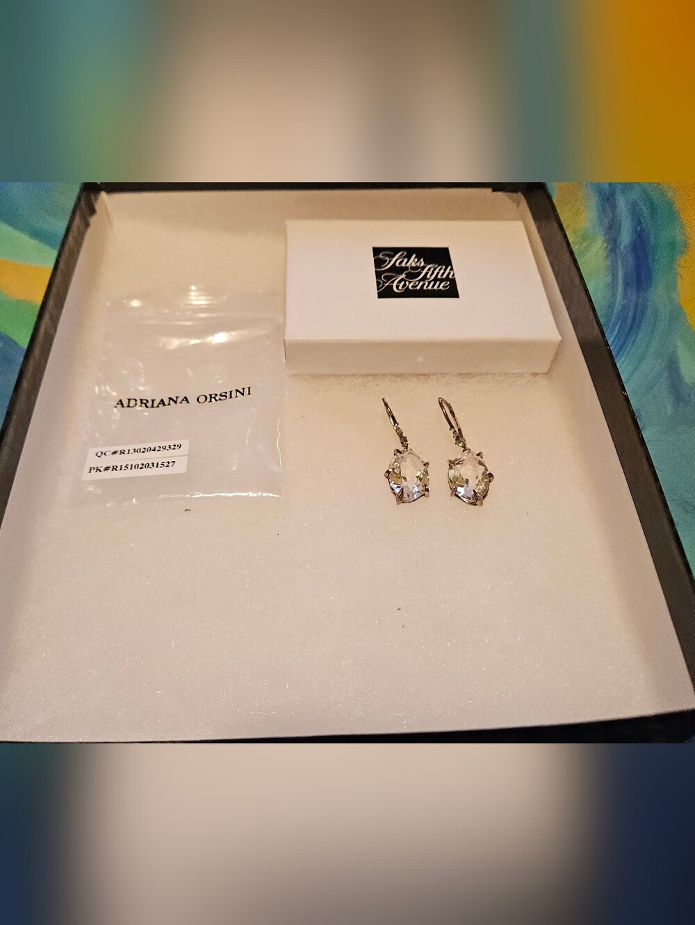 Silver Crystal Drop Earrings Adriana Orsini